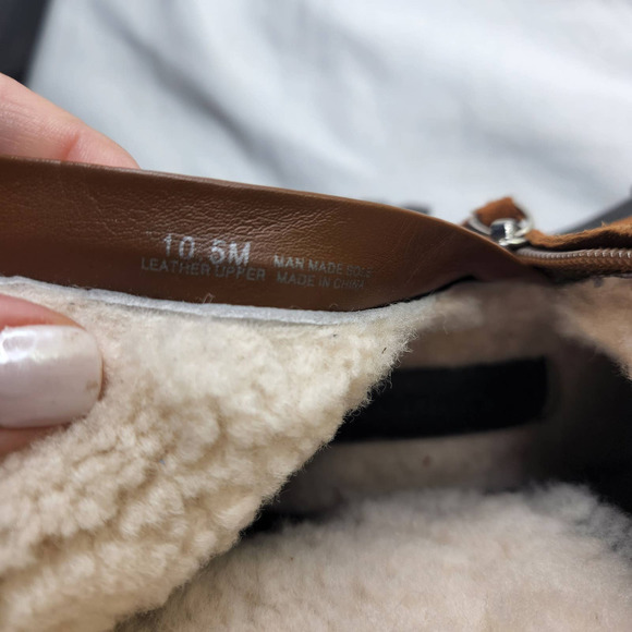 Rebecca Minkoff Milana Suede Booties Shearling Lined Chunky Block Heel Size 10.5 - Picture 12 of 13